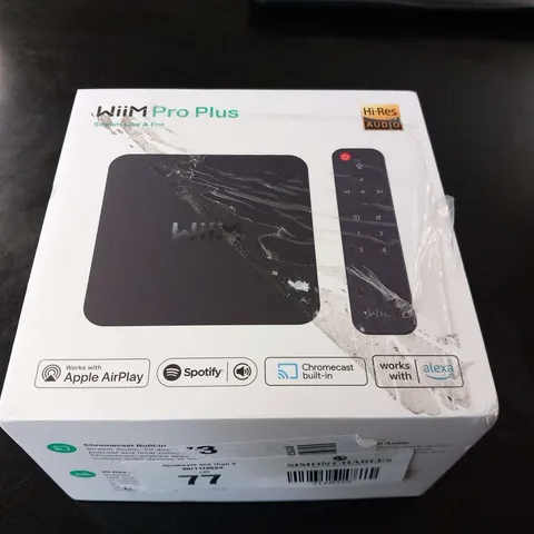WIIM PRO STREAMER BLACK HI-RES AUDIO WIFI MULTIROOM STREAMER, COMPATIBLE WITH ALEXA, SIRI, GOOGLE ASSISTANT, SPOTIFY, AIRPLAY 2 ETC