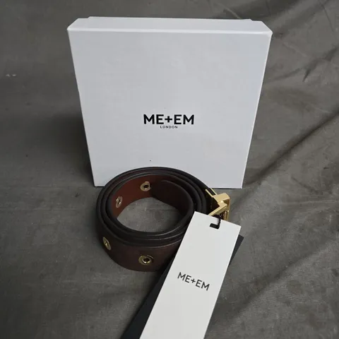 ME+EM LONDON REVERSIBLE LEATHER BELT – XS DARK CHOCOLATE/CHESTNUT