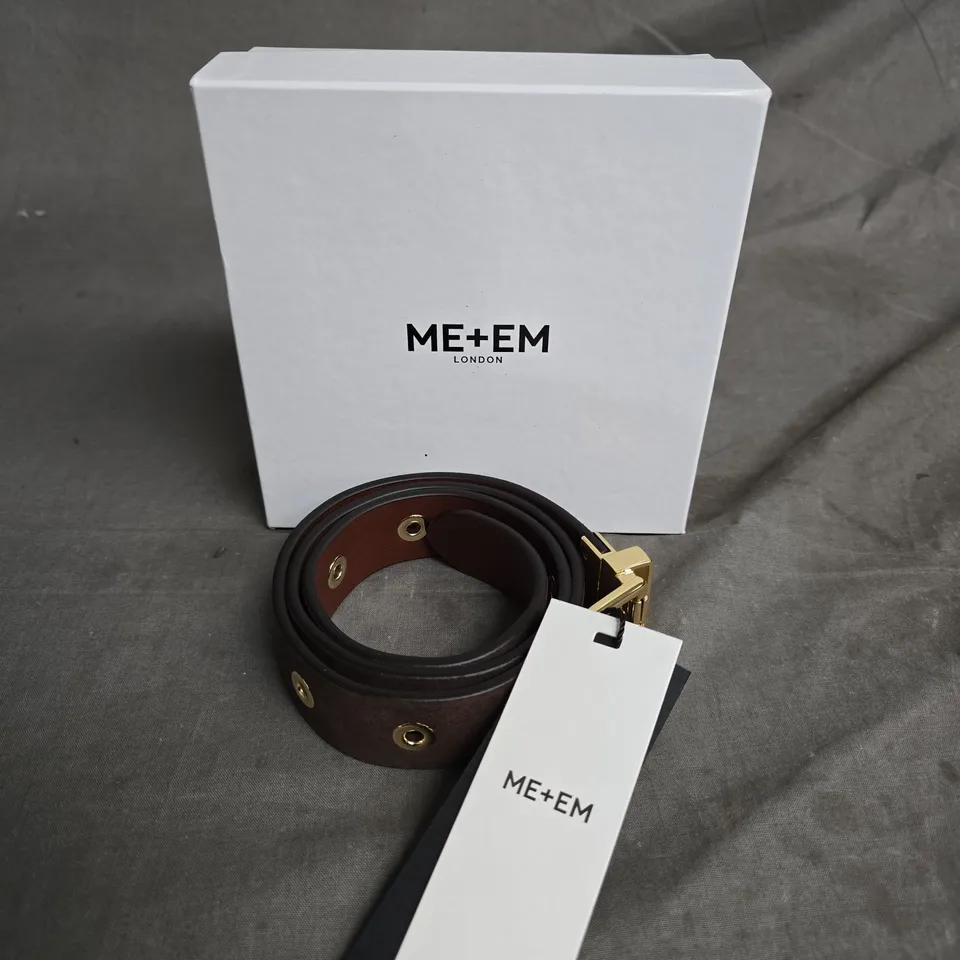 ME+EM LONDON REVERSIBLE LEATHER BELT – XS DARK CHOCOLATE/CHESTNUT