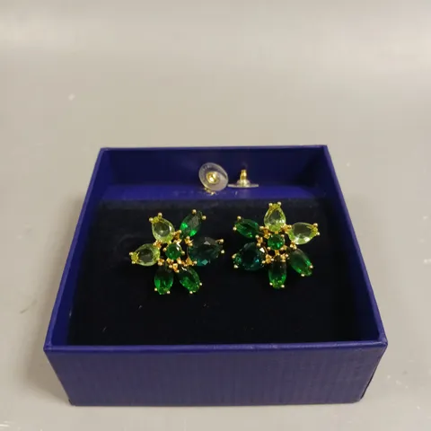 SWAROVSKI GREEN STONE EARRINGS