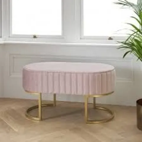 BRAND NEW BOXED HOMES DIRECT 365 LIGHT PINK UPHOLSTERED BENCH 