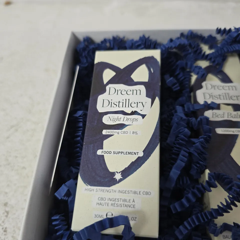 DREEM DISTILLERY NIGHT DROPS CBD OIL (2400MG) & BED BALM CBD (1200MG) – GIFT SET