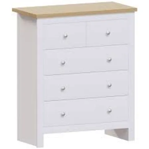 BOXED VIDA DESIGNS ARLINGTON 3+2 DRAWER CHEST - WHITE