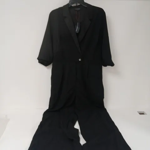 KALEIDOSCOPE BLACK JUMPSUIT WITH BLAZER-STYLE TOP – WOMEN'S SIZE 16