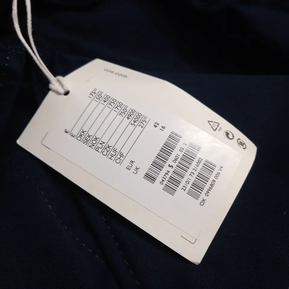 COS NAVY TRENCH COAT - UK 16