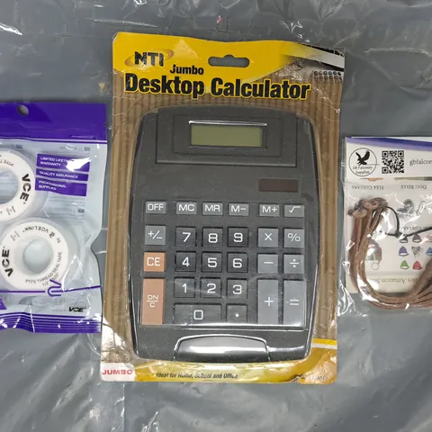 APPROXIMATELY 10 ASSORTED HOUSEHOLD ITEMS TO INCLUDE JUMBO DESKTOP CALCULATOR, ETC 