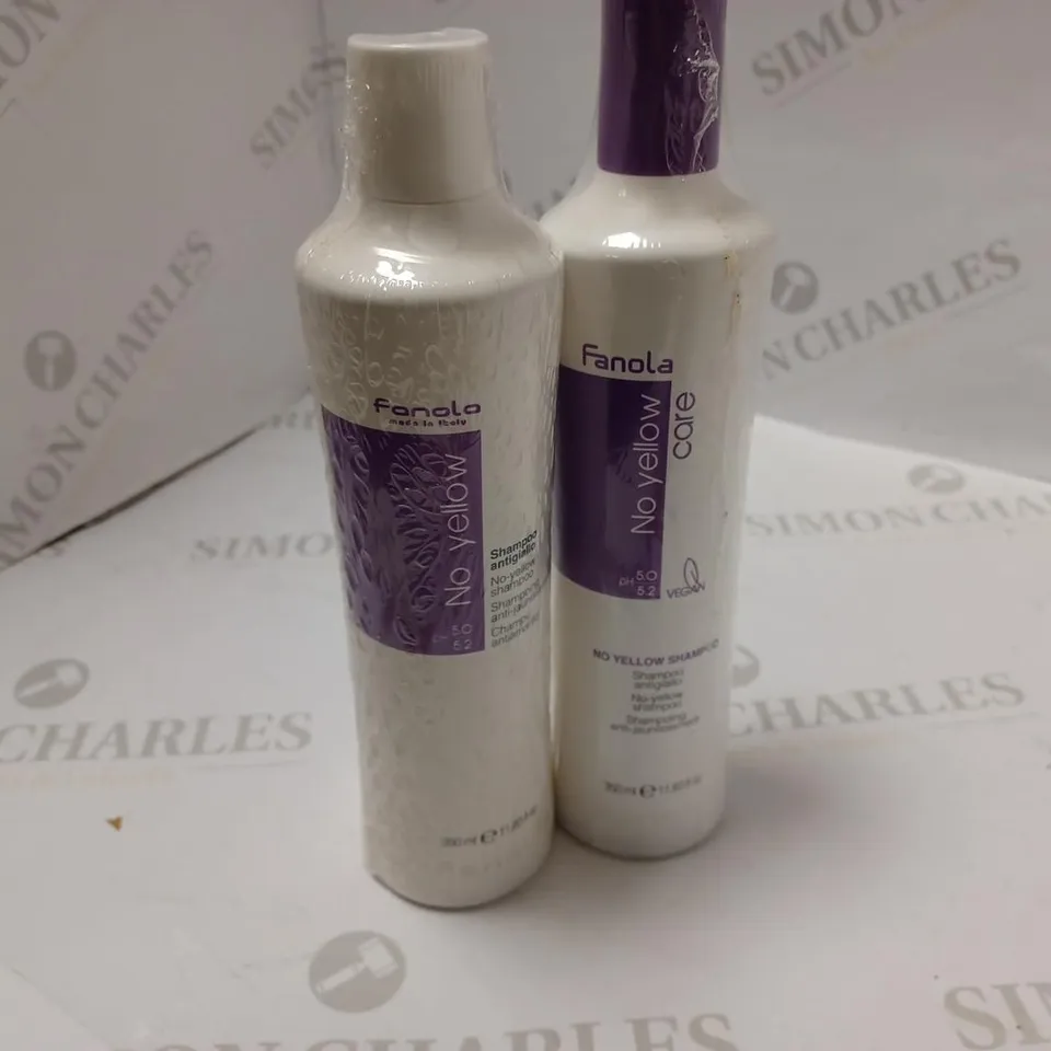 BOX OF APPROXIMATELY 40 FANOLO NO YELLOW SHAMPOO & NO YELLOW CARE SHAMPOO (40 x 350ml)