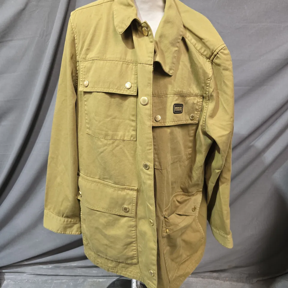 BARBOUR LONG SLEEVE BUTTON UP JACKET IN GOLDEN KHAKI SIZE UK 18
