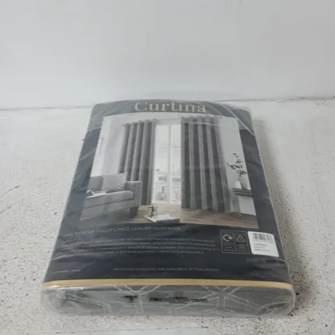CAMBERWELL GRAPHITE EYELET CURTAINS – 66X54