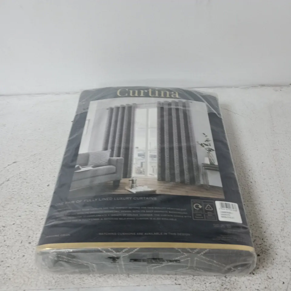CAMBERWELL GRAPHITE EYELET CURTAINS – 66X54