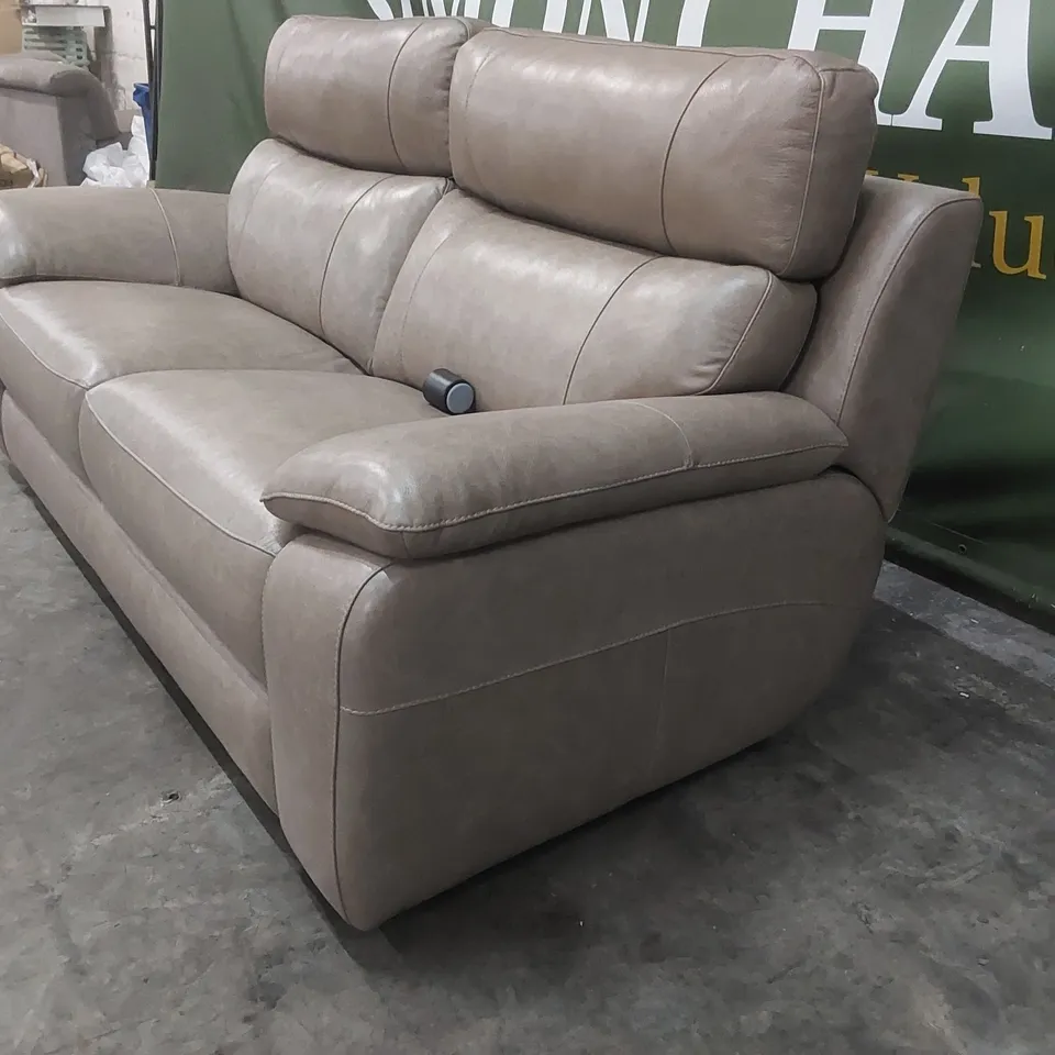 QUALITY DESIGNER ITALIAN MADE LEATHER PATRIZIO 3 SEATER SOFA IN LEATHER ROPE COLOUR