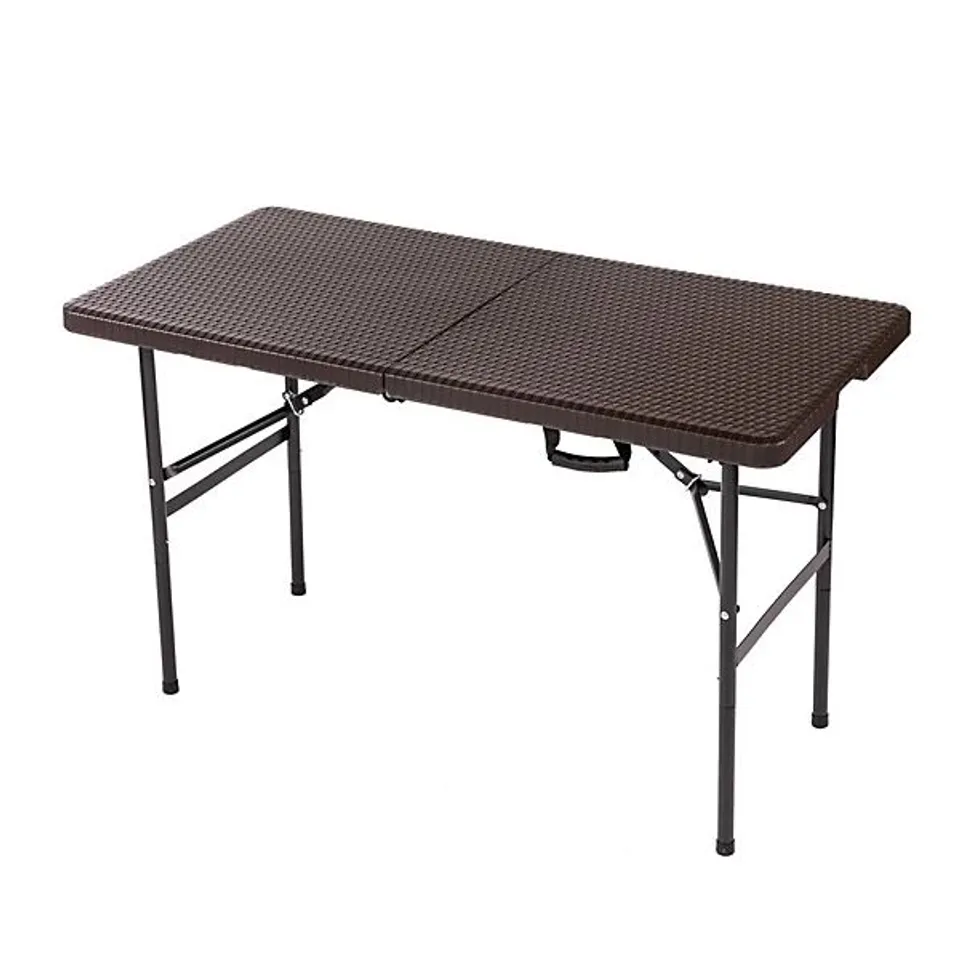 OYPLA 4FT 1.2M FOLDING HEAVY DUTY OUTDOOR RATTAN TRESTLE PARTY GARDEN TABLE