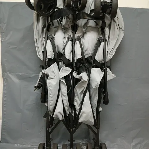 BOXED MY BABIIE MB12 LIGHTWEIGHT TWIN STROLLER - GREY - COLLECTION ONLY