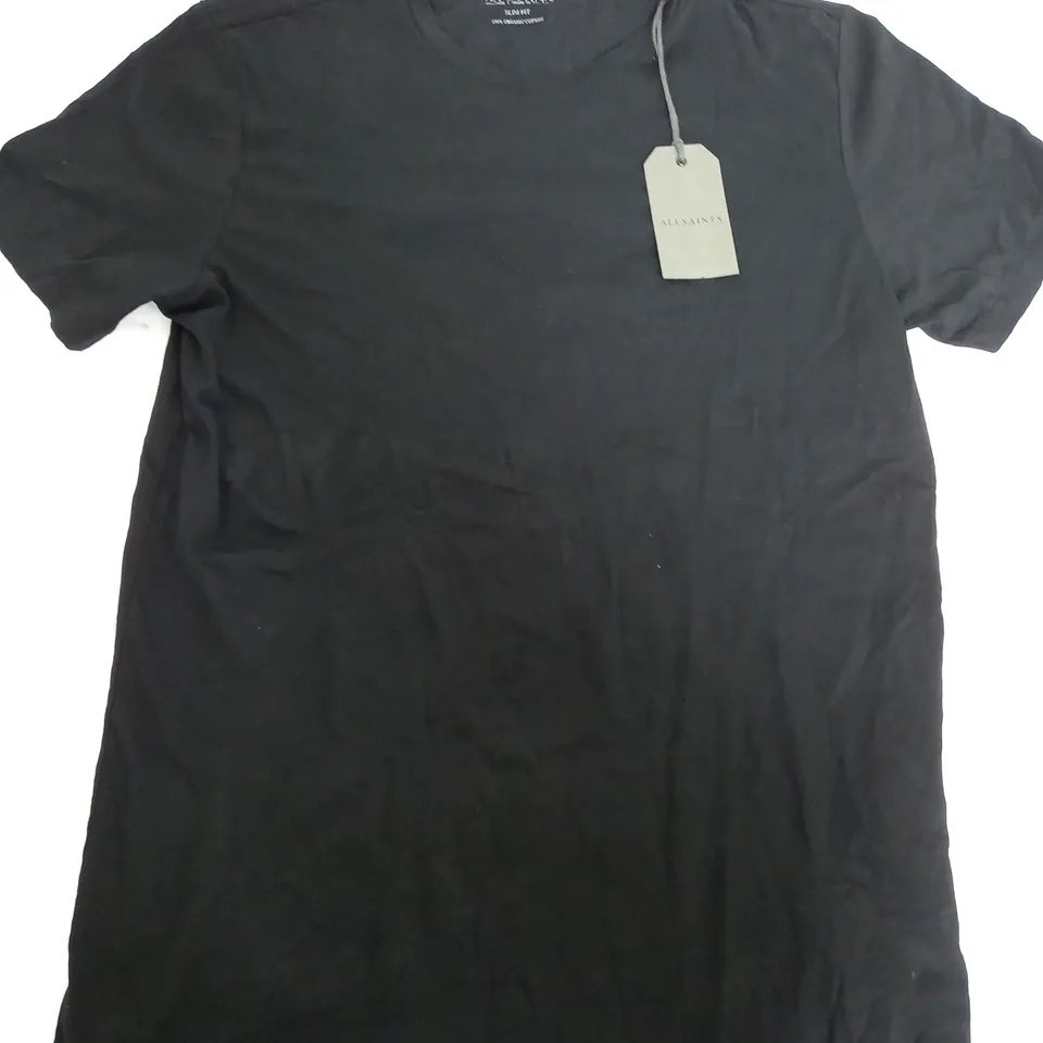 ALLSAINTS SLIM FIT COTTON T-SHIRT IN BLACK - MEDIUM