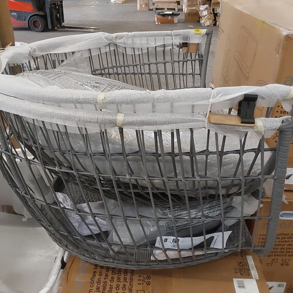 GOODHOME APOLIMA STEEL GREY RATTAN EFFECT EGG CHAIR