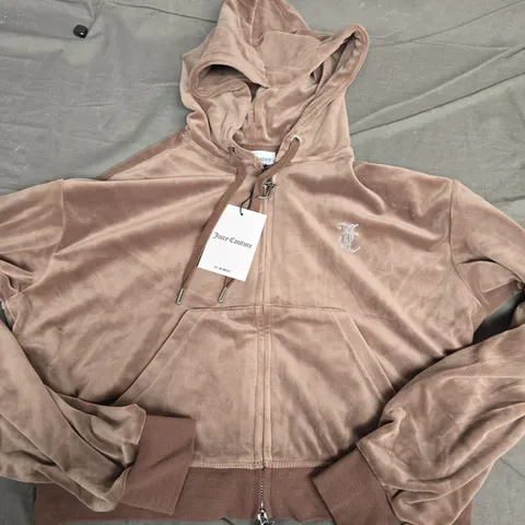 JUICY COUTURE NALA VELOUR HOODIE – ACCORN , UK M