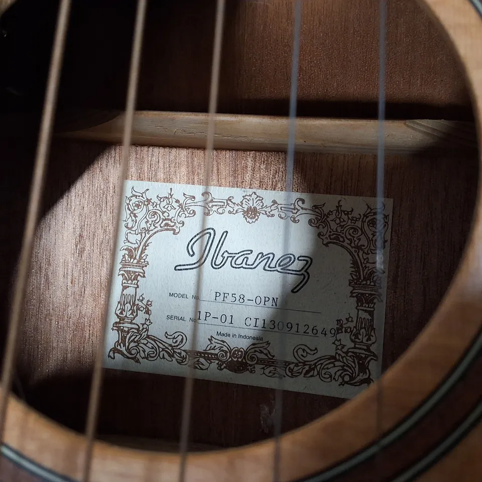 IBANEZ ACOUSTIC GUITAR WITH ONBOARD TUNER – NATURAL FINISH (PF58-OPN)