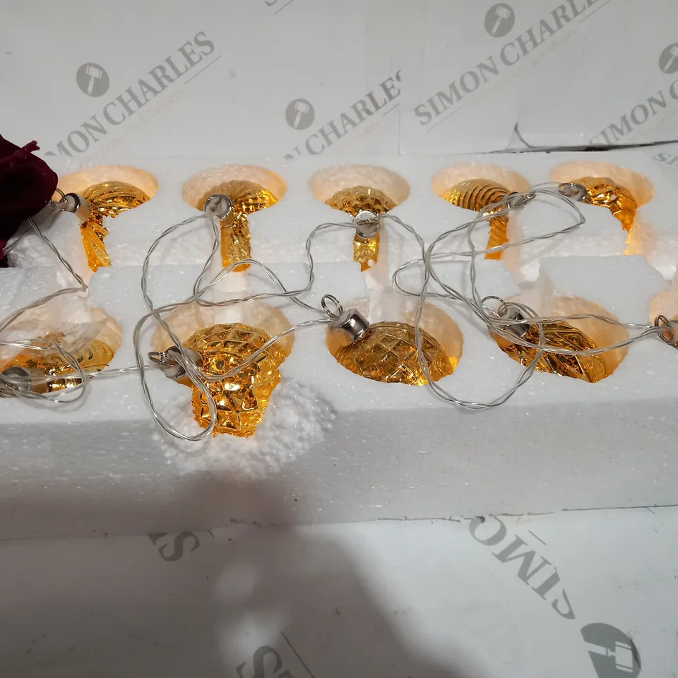 ALISON CORK MERCURY GLASS SET OF 10 BAUBLE LIGHT STRAND