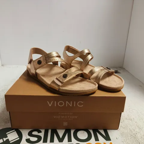 VIONIC GOLD STRAPPY SANDALS – BOXED UK 7