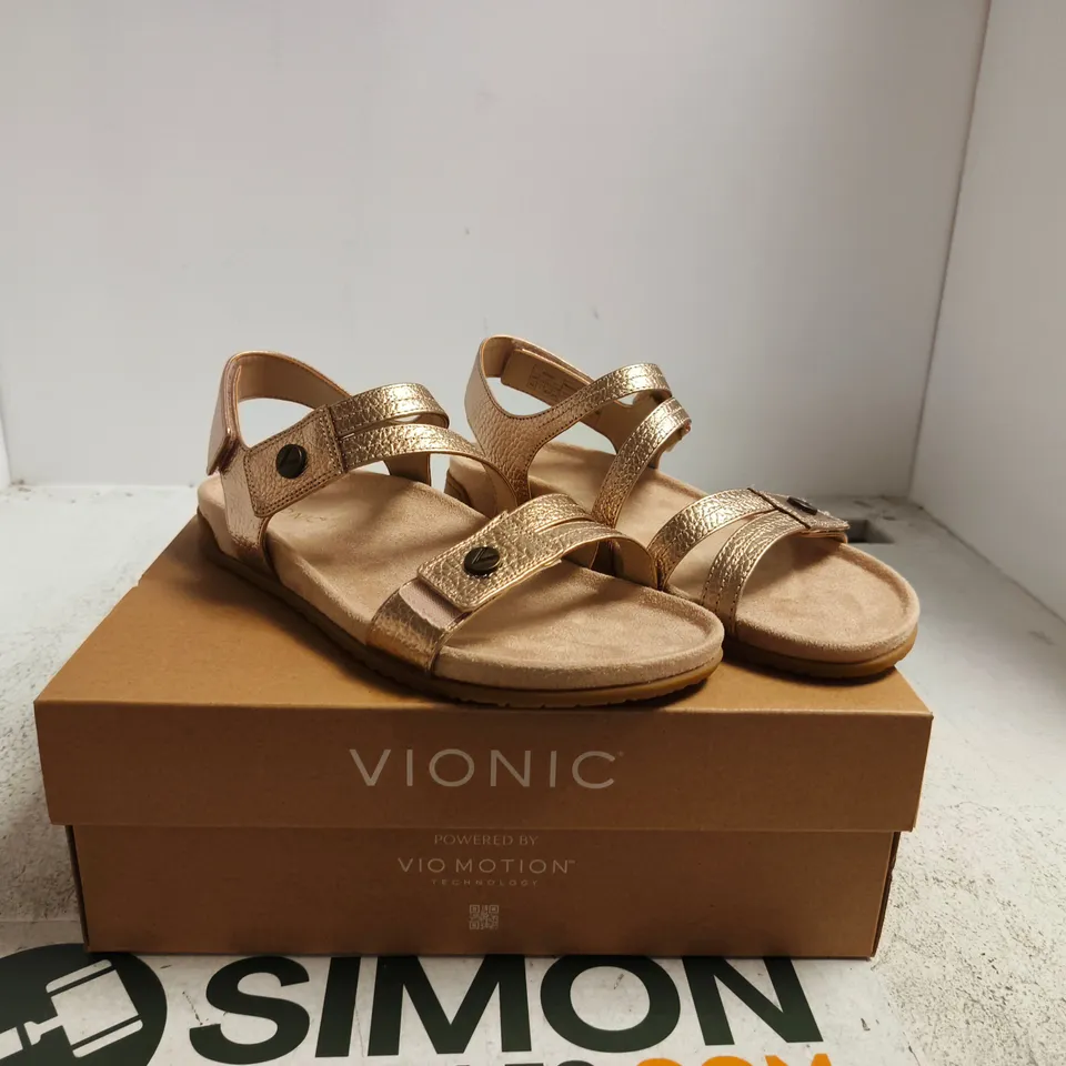 VIONIC GOLD STRAPPY SANDALS – BOXED UK 7