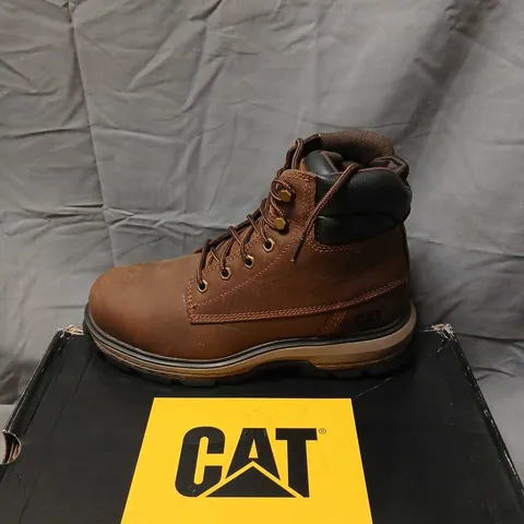 CAT BROWN LEATHER STEEL-TOE WORK BOOTS – UK 7 (US 8, EU 41)