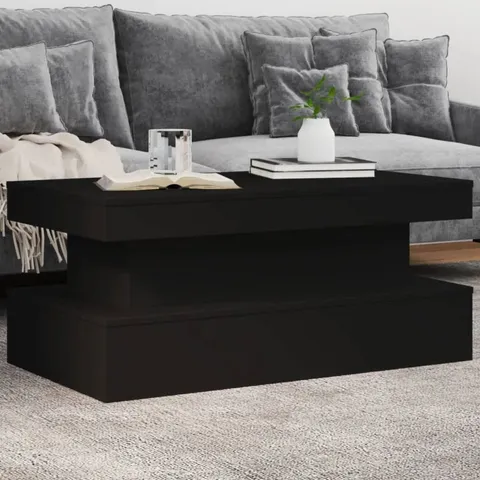 BOXED METRO LANE COFFEE TABLE WITH LED LIGHTS 90X50X40 CM - BLACK (1 BOX)