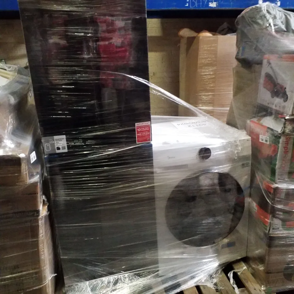 MIDEA FREESTANDING WASHING MACHINE 10KG AND HOOVER HOCT3L517EWBK-1 FREESTANDING LOW FROST 55CM WIDE FRIDGE FREEZER - UNPROCESSED RAW RETURNS