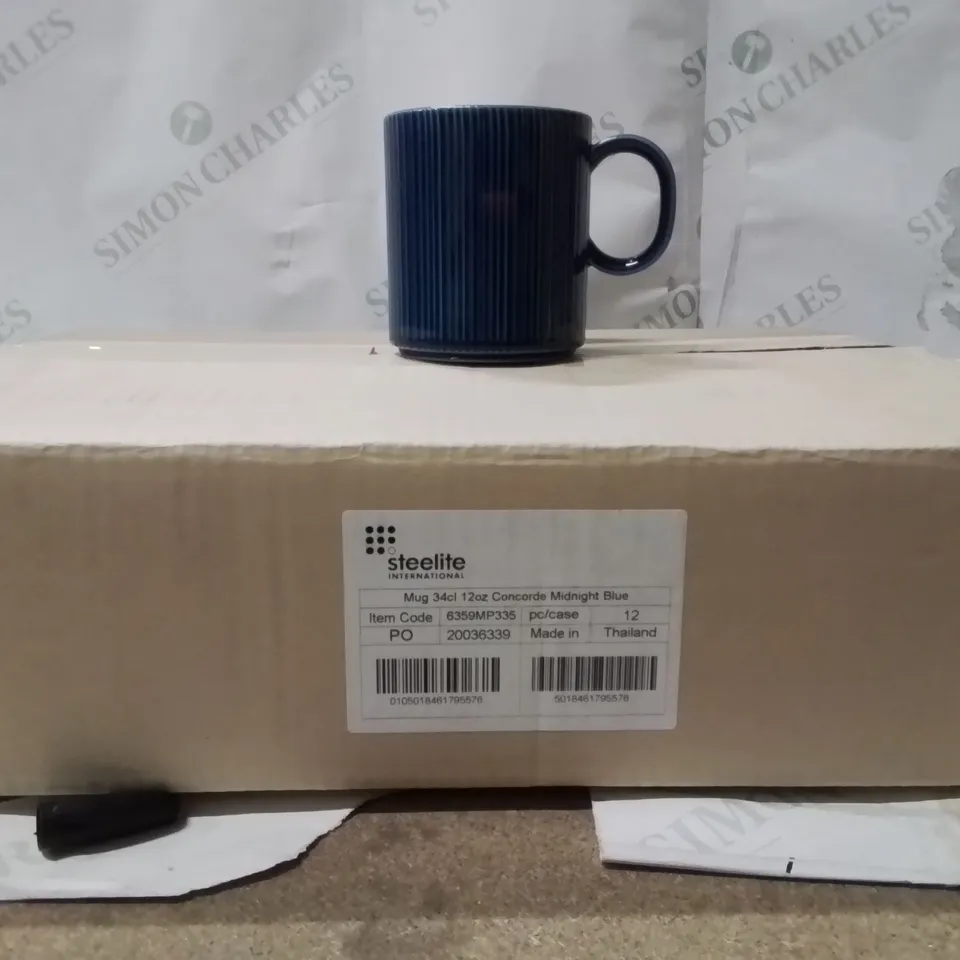 BOXED STEELITE MUG MIDNIGHT BLUE APPROXIMATELY 12