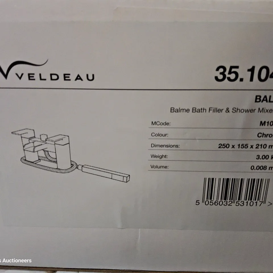 TWO BOXED VELDEAU BALME BATH FILLERS & SHOWER MIXER SETS CHROME