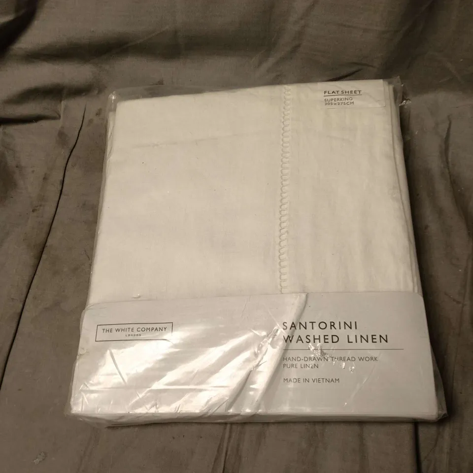 THE WHITE COMPANY SANTORINI FLAT SHEET SUPERKING 305 X 275 CM