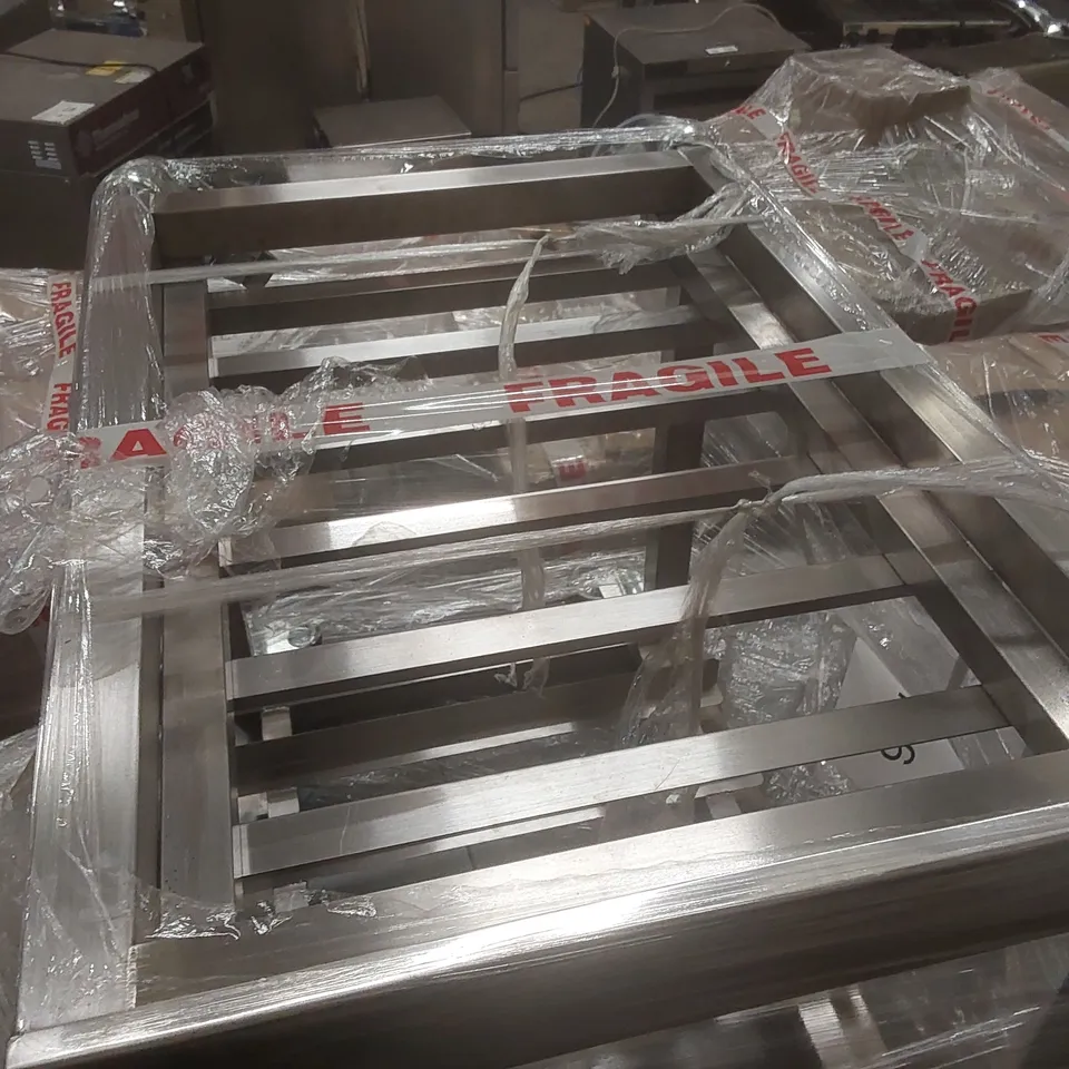 PALLET CONTAINING ASSORTED STAINLESS STEEL COMMERCIAL KITCHEN WORKTOPS, SHELVES