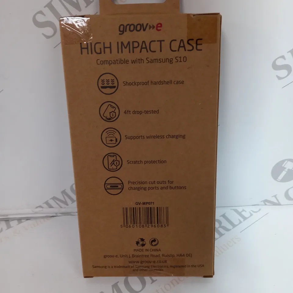 APPROXIMATELY 60 BRAND NEW BOXED AND SEALED GROOV-E HARDSHELL HIGH IMPACT CASE SPACE GREY GV-MP071 COMPATIBLE WITH SAMSUNG S10 INCLUDES SHOCKPROOF PROTECTION, SCRATCH PROTECTION, 4FT DROP-TESTED ETC.