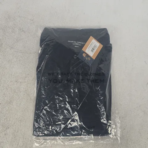 BAGGED CHARLES TYRWHITT LONG SLEEVE POLO JERSEY IN NAVY SIZE MEDIUM