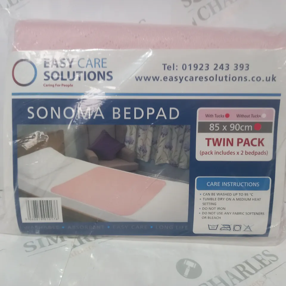 EASY CARE SOLUTIONS SONOMA BEDPAD TWIN PACK