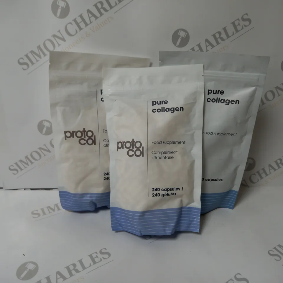 3 X 240 CAPSULES PROTO-COL PURE COLLAGEN FOOD SUPPLEMENT 