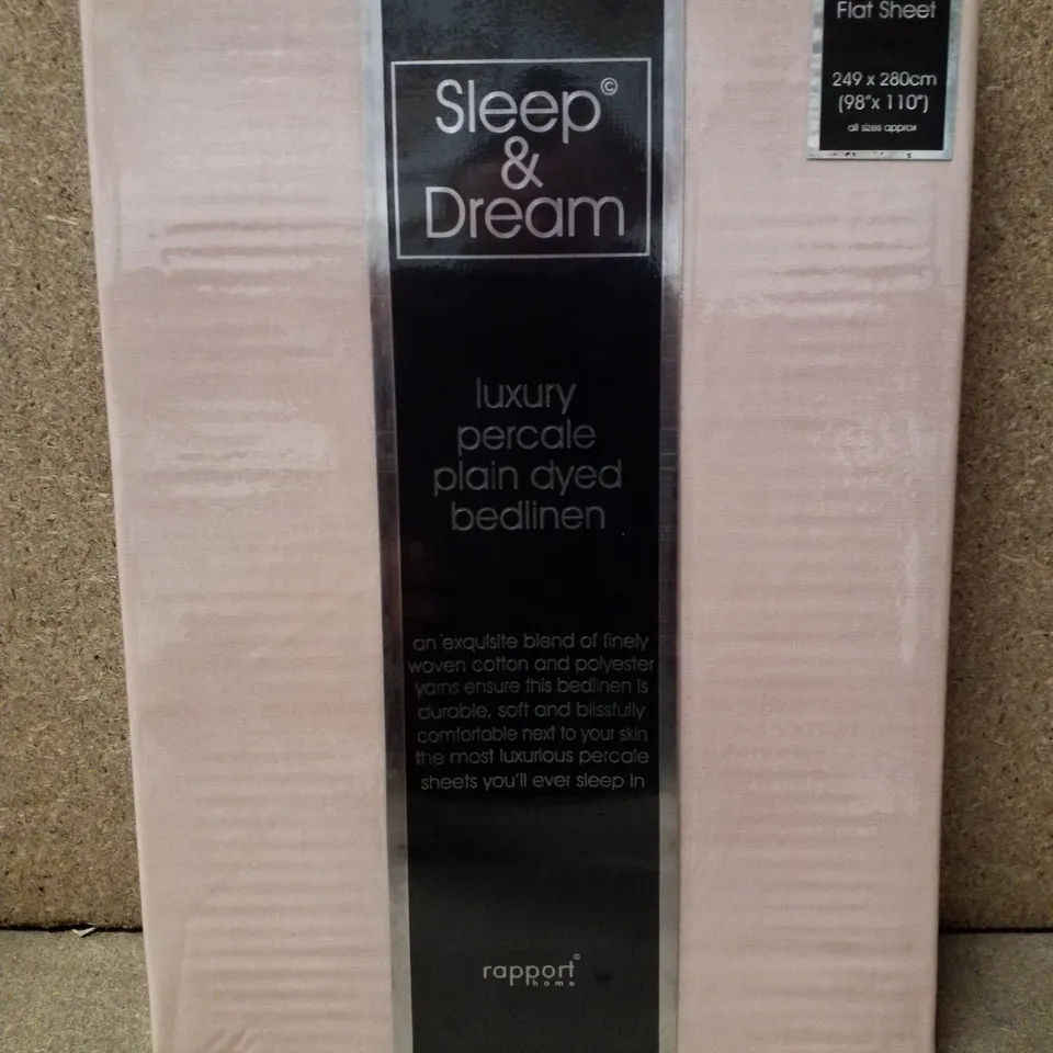 BRAND NEW SLEEP&DREAM LUXURY PERCALE PLAIN DYED BED LINEN (KING FLAT SHEET)