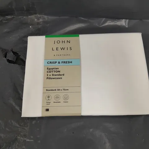 JOHN LEWIS EGYPTIAN COTTON 2XSTANDARD PILLOWCASES 