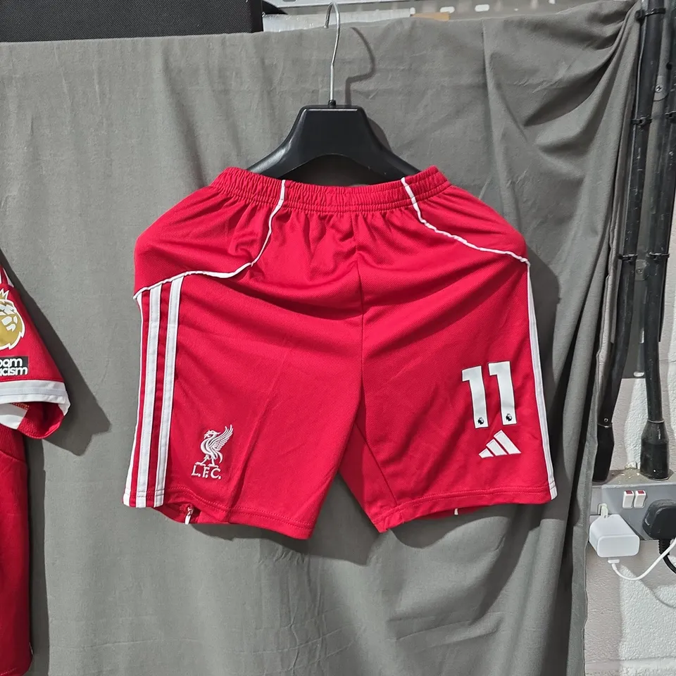 LIVERPOOL FC M. SALAH 11 HOME SHIRT + SHORTS – ADIDAS OFFICIAL LICENSED PRODUCT, SIZE UK 28