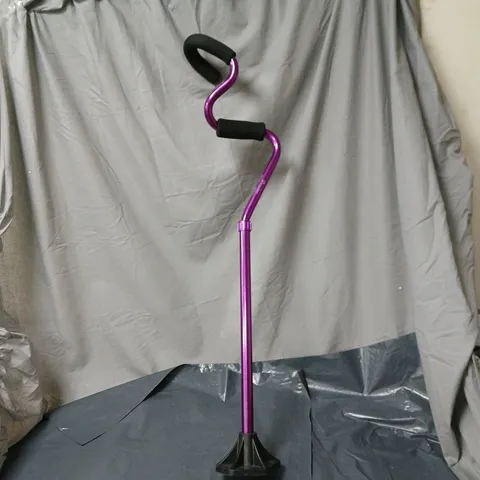 STRONG ARM COMFORT CANE WITH STANDING BASE & LIGHT IN PURPLE