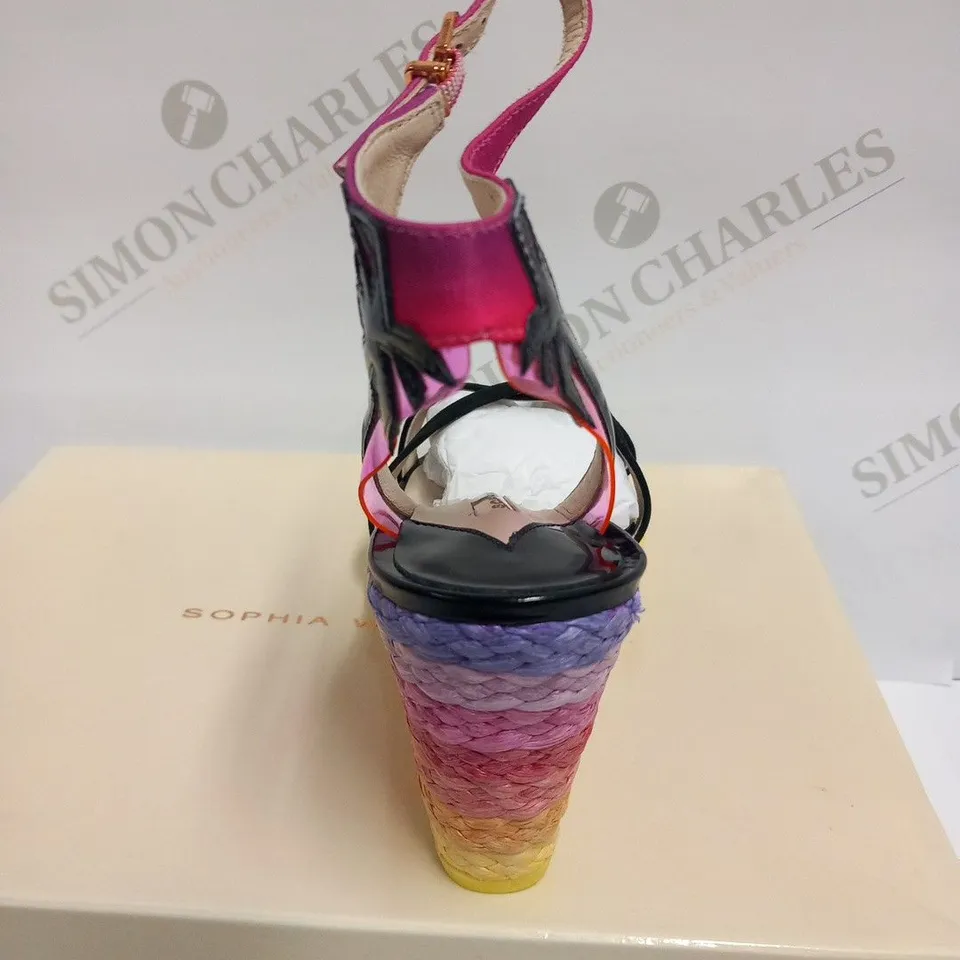 BOXED PAIR OF SOPHIA WEBSTER LUCITA MALIBU SUNSET MULTI SIZE 40