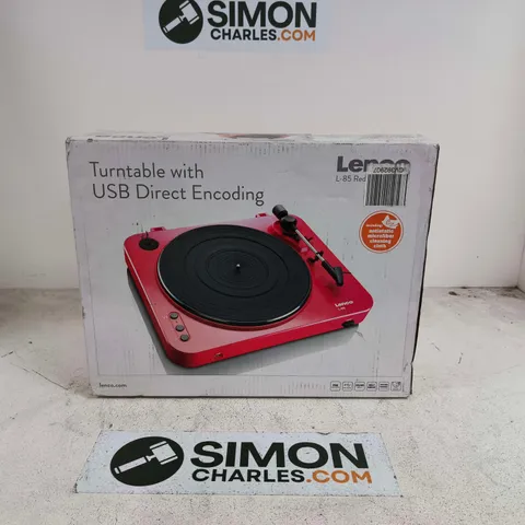 BOXED LENCO TURNTABLE WITH USB DIRECT ENCODING - L85 RED