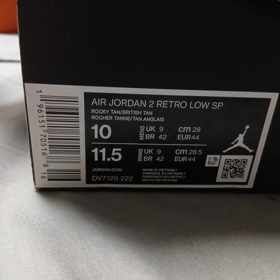 AIR JORDAN 2 RETRO LOW SP SNEAKERS – WHITE/BLUE, MEN’S US 10 (UK 9)