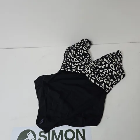 BONPRIX WOMEN'S SWIMSUIT BLACK AND WHITE – UK 22 (EU 48) – RECYCLED MATERIALS