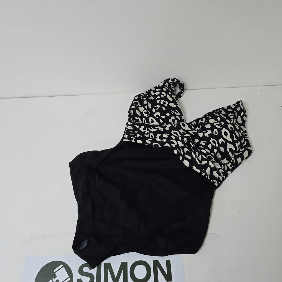 BONPRIX WOMEN'S SWIMSUIT BLACK AND WHITE – UK 22 (EU 48) – RECYCLED MATERIALS