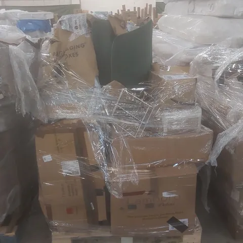 PALLET OF ASSORTED HOUSEHOLD GOODS AND INCOMPLETE FURNITURE PARTS 