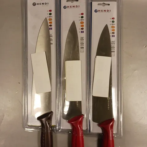 SET OF 3 SEALED HENDI CHEFS KITCHEN KNIFES - COLLECTION ONLY
