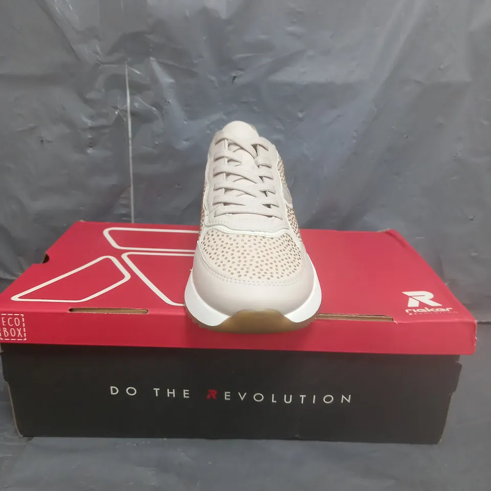 RIEKER SPARKLY TRAINERS ROSE GOLD SIZE 6
