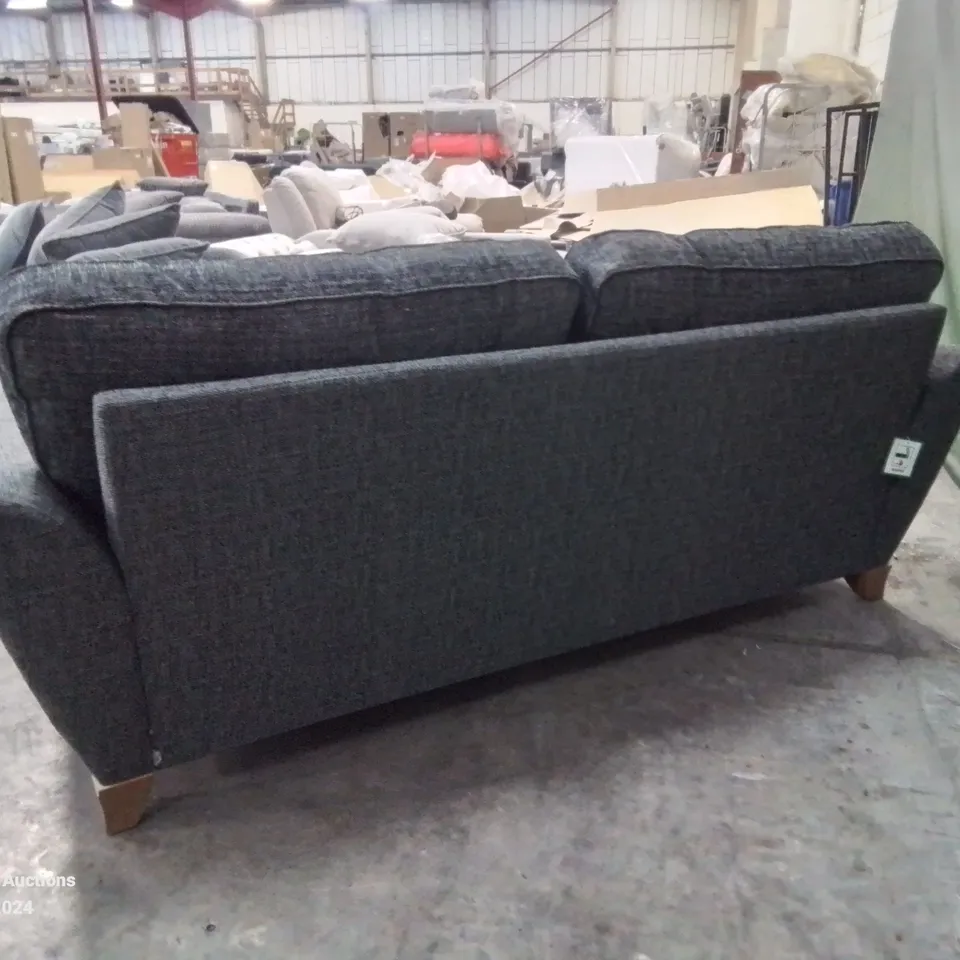 DESIGNER GREY FABRIC THREE SEATER SOFA