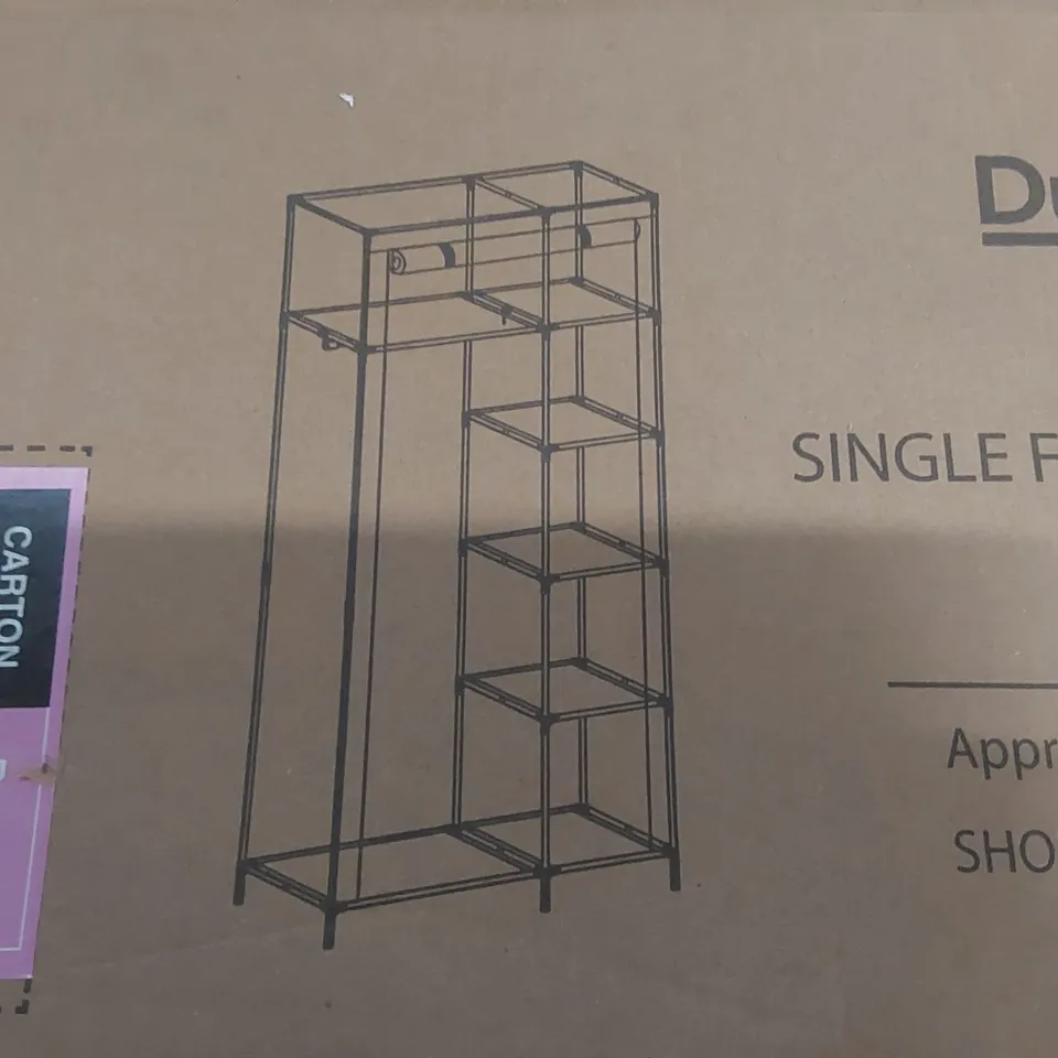 BOXED SINGLE FABRIC WARDROBE - GREY