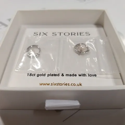 BOXED SIX STORIES 18CT GOLD PLATED EARRINGS